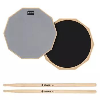 Donner Drum Practice Pad Drum Silence Pad Rubber Snare Practice Pad Percussion Instrument with Drum Pals (8 дюймов)