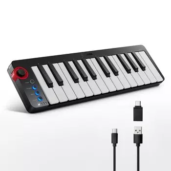 Donner MIDI клавиатура 25 клавиш USB контроллер мини клавиатура компактный Velocity совместимая музыкальная продукция японское руководство по эксплуатации черный N-25