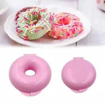 Форма для торта в виде пончиков, антипригарная форма для выпечки бубликов, пончиков, пищевой многоразовый, легкий кухонный инструмент для выпекания для домашних пончиков, легко извлекаемый из формы Round розовый