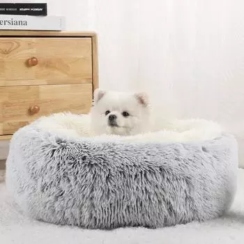 Donut Dog Bed для больших собак Мягкие кровати Круглые аксессуары для домашних животных Маленькая корзина Диванные корзины Большие подушки для домашних животных Коврик для щенков Кошки 40cm