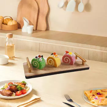 Donut Plate Dessert Holder with Handle Dining Tray Eating Platter for Guest Room Kitchen Home