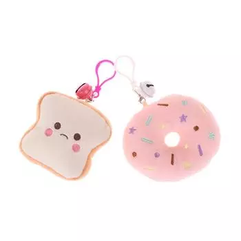 Плюшевая игрушка пончик мультяшный хлеб кулон мягкая кукла плюшевые брелок автомобильный брелок сумка декор подарок