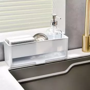 DoocliB Sponge Holder Large Sponge Rust Detachable Sponge Kitchen Detergent Sponge Rack with Water Kitchen Kitchen Detergent Space W29 x x H10cm Sink,