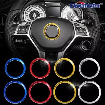 Doofoto автомобильный руль украшения круг крышка наклейка для W204 W205 W203 W210 W212 крышка золотой