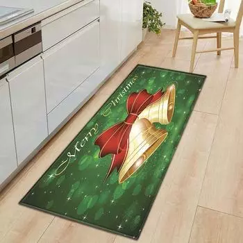 Door Floor Santa Mat Christmas Area Rug Holiday Kitchen Bedroom Mat Carpet Decor Green,40x60cm