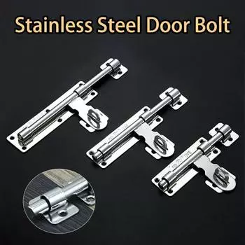 Door Lock Stainless Steel Door Slide Bolt Latch Gate Fences Door Bolt Window Catch Lock Safety Anti-theft Home Hardware