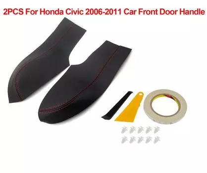 Door Panel Armrest Leather Cover Protection For Honda Civic 8th Gen 2006-2011