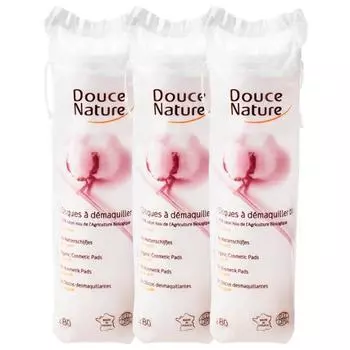 Doosnatur Французские органические хлопковые салфетки 80 листов x 3 упаковки (органические ватные диски), Корейская косметика