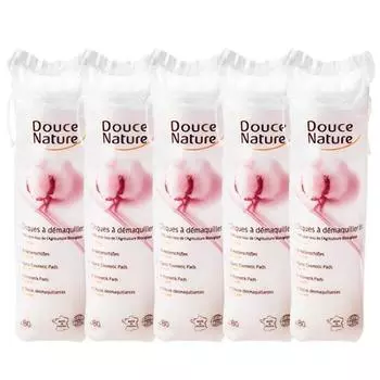 Doosnatur Французский пух из органического хлопка (Органический ватный диск) Специальные 80 листов x5, корейская косметика