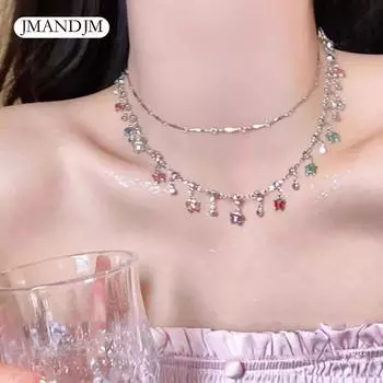 Атмосфера дофамина ~ Сложенная бабочка чокер цепочка на шею цветное ожерелье женские 2024 новые аксессуары цепочка на ключицу