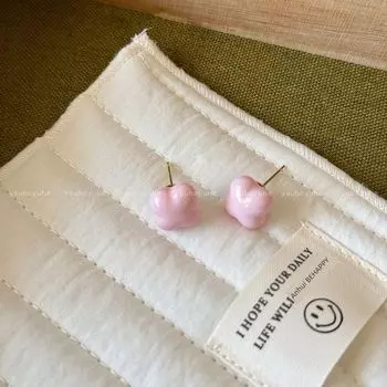 Dopamine Candy Color Four Leaf Clover Ear Stud Female 2025 New Arrival Design Sense Earrings Cute Sweet Delicate Ear Jewelry Pink four-leaf clover earrings-Silver Needle