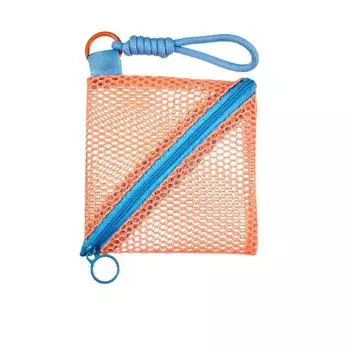 Dopamine Color Clear Mesh Bag Portable Lipstick Cosmetic Bag Casual Mini Coin Purse Gift оранжевый