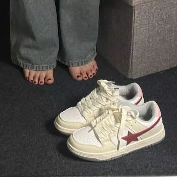 Dopamine cream star board shoes women s new retro little white shoes platform versatile casual shoes children 35