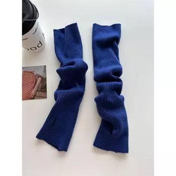 Dopamine Female Japanese Style Disco Jumping Oversleeves Knitting Half Finger Klein Blue