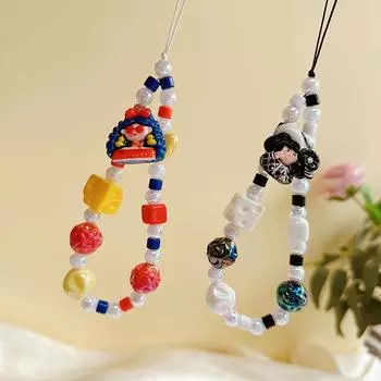 Dopamine Girl телефонная цепочка цветные бусины кулон шарм милый чехол для наушников ремешок на запястье сумка декор