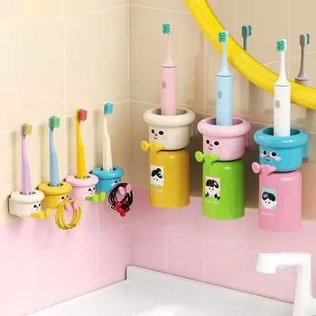 Dopamine милый держатель для зубных щеток без дырокола детский набор для зубных щеток ванная комната жёлтый/бежевый
