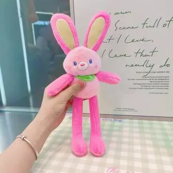 Dopamine Plush Jinnew Rabbit Keyring With Pull Out Design For Backpack Gift Pink