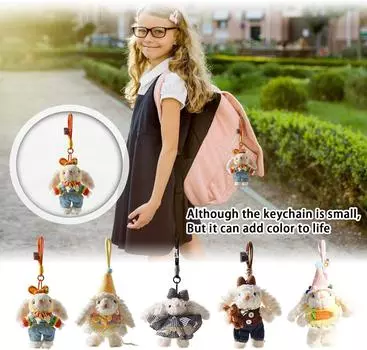 Dopamine плюшевая милая кукла-кролик сумка подвеска сумка украшения мультфильм милая кукла девушка подарок One Size розовый