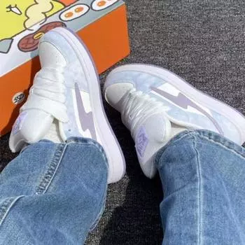 Dopamine purple lightning board shoes women s original retro bread shoes trendy niche versatile wear-resistant student casual shoes 35