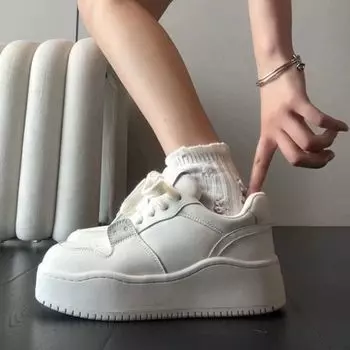 Dopamine thick-soled heightening versatile breadboard shoes women s tide summer new yellow casual shoes 35