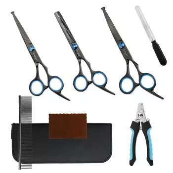 Dopet Pet Trimming Trimming Pet Dog Cutting Cutting Scissors Pet 6 Piece Excellent Thinning Dog Trimming Dog Cat Pet Cutting Hair Dog Full Body Home