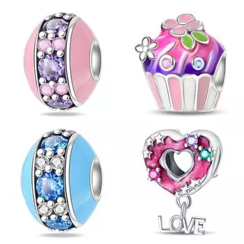 Dora Diy бисерный десерт макароны подвеска бусины аксессуары браслет медное покрытие серебро 925 пробы