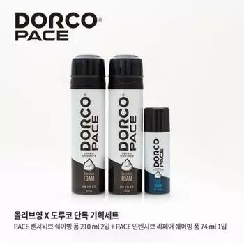 Dorco Пена для бритья Sensitive 210 мл Double Plan + Пена для интенсивного бритья 74 мл