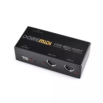 DOREMiDi Высокоскоростной USB MIDI-хост-бокс 1-вход-1-выход, 16-канальный MIDI-бокс, применимый к MIDI-клавиатуре чёрный