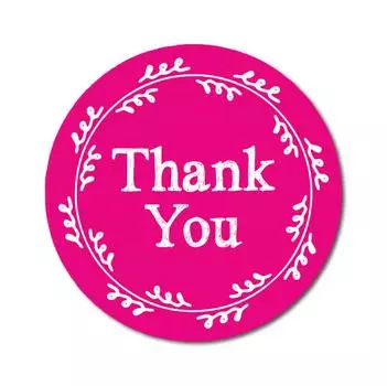Дорогой сувенир DIY венок 1,6 дюймов круглый классический спасибо фуксия розовые наклейки конверт уплотнения-45 1.6 Inches Diameter зелёный