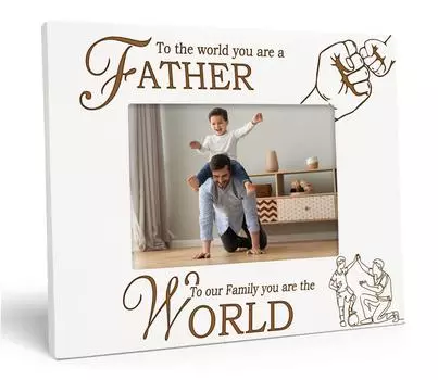 Дорогой сувенир, сделанный с любовью, настольная фоторамка с гравировкой, деревянная рамка для фотографий You Are The World, белая фоторамка 4x6 Inches Horizontal белый