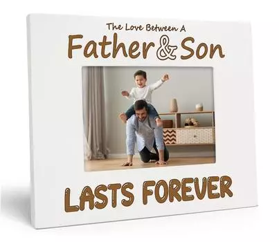 Дорогой сувенир, сделанный с любовью, настольная фоторамка с гравировкой, деревянная специальная рамка для папы с цитатами, белая фоторамка 4x6 Inches Horizontal белый