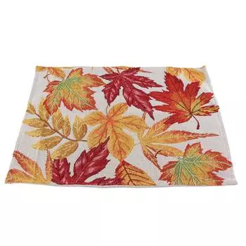 Дорожка для осеннего стола Праздничные дорожки для столовой Дорожка для осеннего стола в виде кленового листа