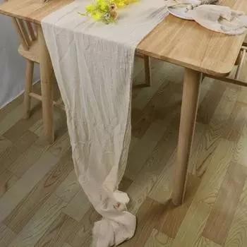 Дорожка для стола Ручная стирка Прочная мягкая текстура Романтическая удобная Изысканная декоративная текстура с заусенцами Винтажная 300cm темно-оранжевого