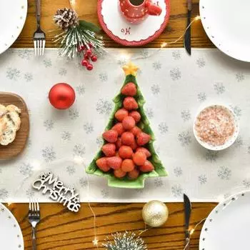 Дорожка для стола с изображением рождественской елки, машинная стирка, украшение для домашней вечеринки, дорожка для стола, защищает стол от