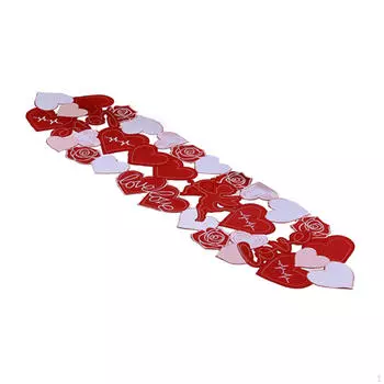 Дорожка на стол ко Дню святого Валентина, украшения ко Дню святого Валентина, 15x54 дюйма, кухня, столовая