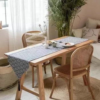 Дорожки для стола в японском стиле, хлопковые льняные шарфы, чехлы для шкафов с кисточками для украшения чайного столика в гостиной 33x120cmX1 Pcs