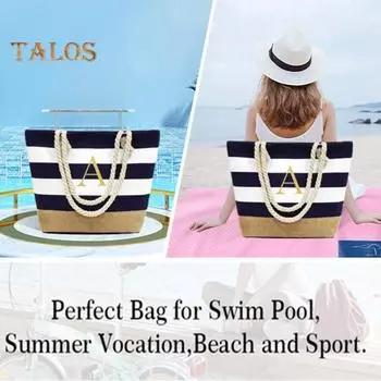 Дорожная большая сумка с цветными блоками в полоску с буквенным принтом и застежкой-молнией с несколькими карманами, большая вместительная сумка для покупок, пляжная продуктовая сумка, сумка на плечо для женщин, подмышками M синий