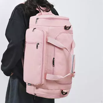 Дорожная дорожная сумка для спортзала, дорожная сумка для переноски на ночь для мужчин и женщин, багаж большой емкости розовый