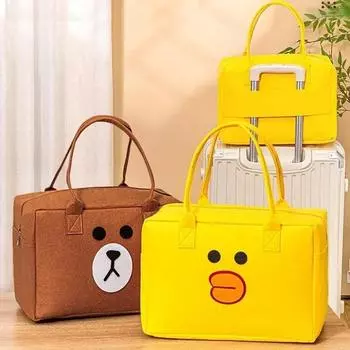 Дорожная фетровая сумка с рисунком из мультфильма, большая вместительная сумка для хранения, переносная сумка для багажа, фетровая косметичка, женская сумочка 40X30X20cm