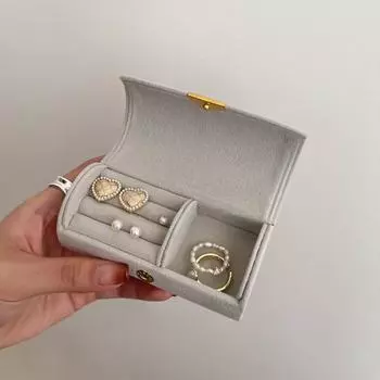 Дорожная коробка для хранения ювелирных изделий, портативная элегантная кнопка, большая емкость, серьги, ожерелье, браслет, кольцо-органайзер, держатель, чехол-контейнер темно-синий