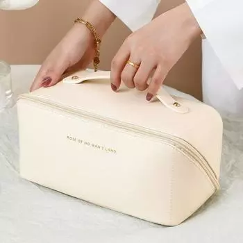 Дорожная косметичка большой емкости, портативная косметичка из искусственной кожи, женская водонепроницаемая сумка для мытья в ванной, многофункциональный набор туалетных принадлежностей