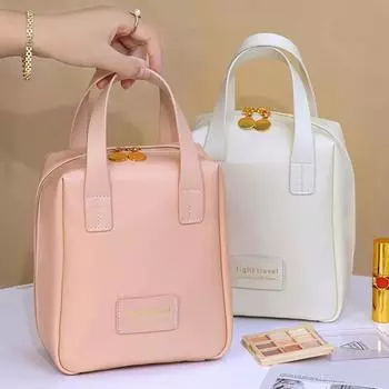 Дорожная косметичка большой емкости, удобная металлическая молния, портативный косметический органайзер для женских аксессуаров чёрный