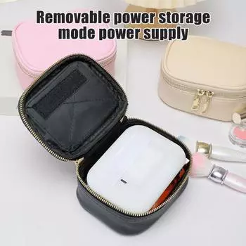 Дорожная косметичка с зеркалом со светодиодной подсветкой, большой вместимости, застежка-молния, портативный размер, косметичка, органайзер для косметических кистей розовый