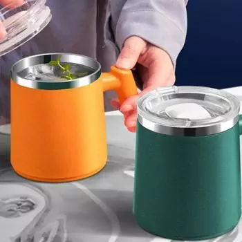 Дорожная кружка с двойными стенками, герметичная, отличная вакуумная дорожная металлическая чашка для чая и молока, бытовые принадлежности 1pc синий