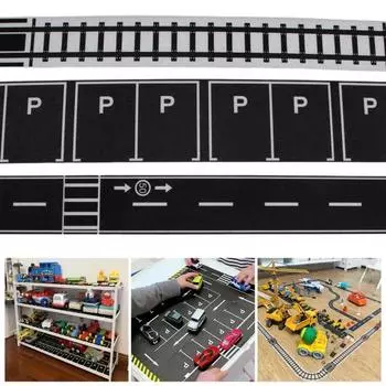 Дорожная лента, черная дорожная дорожка, дорожная лента для автомобиля, миниатюрный декор для кукольного домика, клейкая наклейка без остатков A