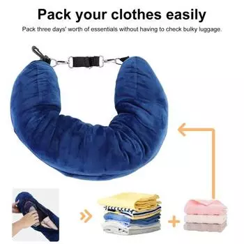 Дорожная подушка для шеи с молнией, не выцветающая, износостойкая, моющаяся, самонаполняющаяся, набивная подушка для шеи серый