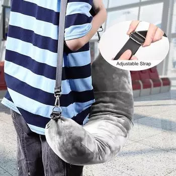 Дорожная подушка для шеи Супер мягкая дышащая приятная для кожи наполняемая U-образная подушка для поддержки шеи Универсальная подушка для путешествий серый