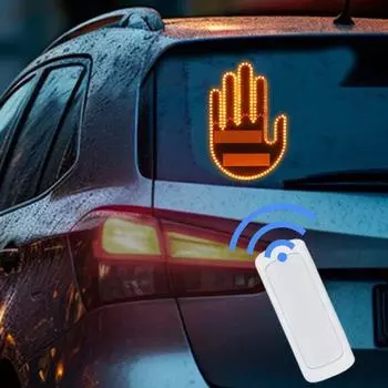 Дорожная ярость Ручные фонари Светодиодный знак для автомобиля Подсветка среднего пальца для автомобилей с дистанционным управлением Привлекающее внимание жестовое освещение для транспортных средств Mens