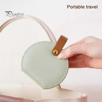 Дорожная шкатулка для драгоценностей из искусственной кожи с ручкой и несколькими отделениями Портативная однотонная шкатулка для ювелирных изделий для ожерелья, сережек, браслета Mr Mrs светло-зеленый