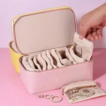 Дорожная шкатулка для драгоценностей Современная роскошная портативная креативная маленькая сумка-органайзер для ожерелий Коробки для хранения безделушек Украшения для показа украшений Подарочные сумки